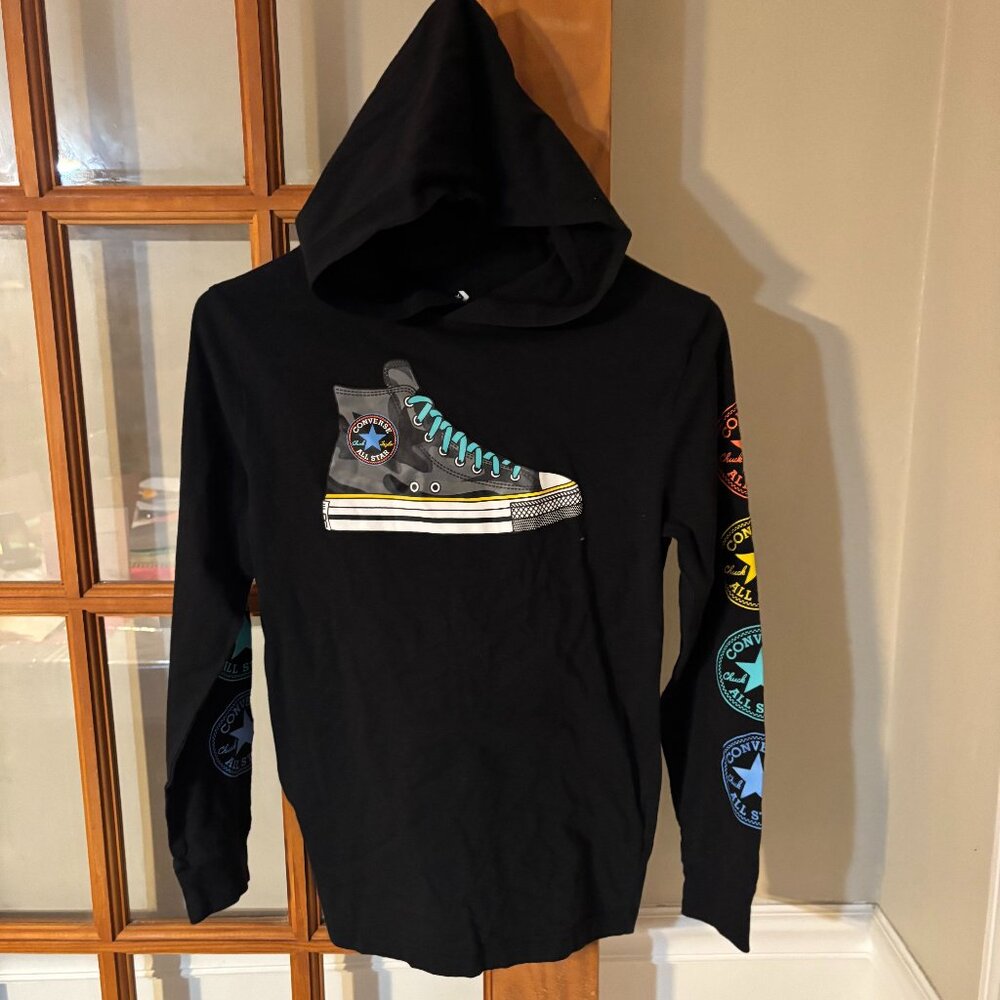 Converse Kids' Long Sleeve Hooded Tee SZ: L
